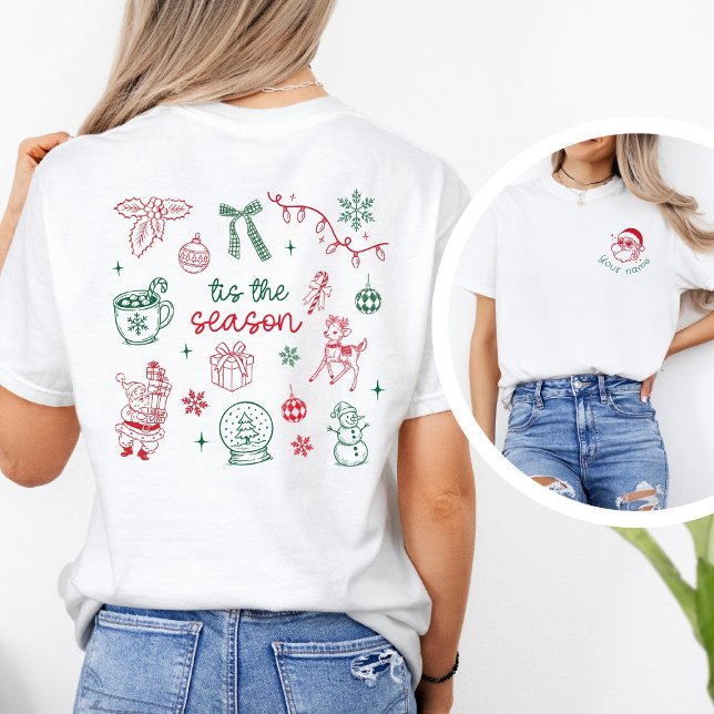 Personalized Santa & ’Tis the Season Christmas T Shirt (Skapare uppladdad)