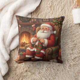 Personalized "Santa's Cozy Knitting Nook" Kudde