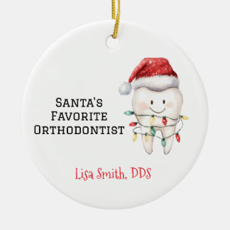 Personalized Santa's Favorite Orthodontist Julgransprydnad Keramik