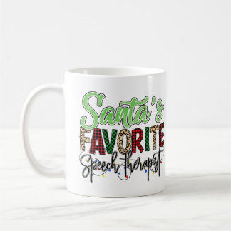 Personalized Santa's Favorite Speech Therapist Kaffemugg
