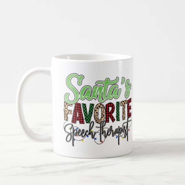 Personalized Santa's Favorite Speech Therapist Kaffemugg (Vänster)
