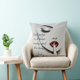 Personalized Sassy Quote Red Lips Beauty Glam Chic Kudde