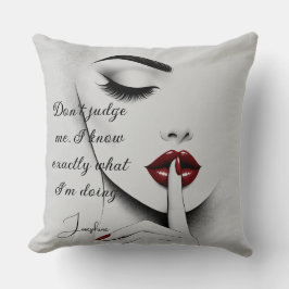 Personalized Sassy Quote Red Lips Beauty Glam Chic Kudde