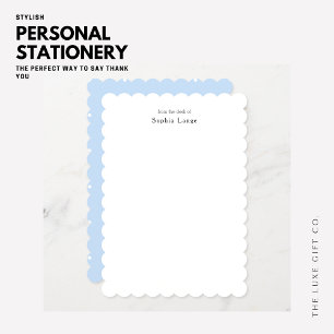 Personalized Scallop Edge Note Cards Polka Dots Anteckningskort