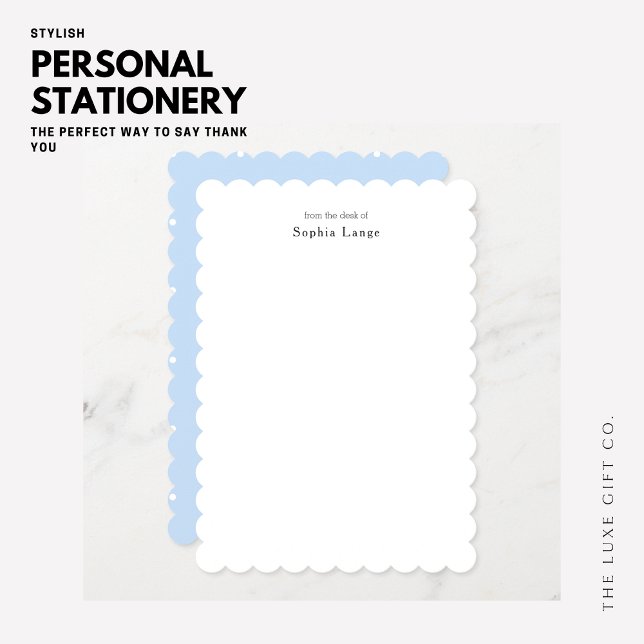 Personalized Scallop Edge Note Cards Polka Dots Anteckningskort (Skapare uppladdad)