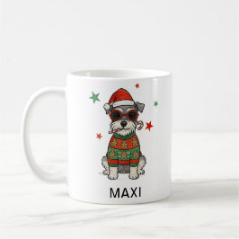 Personalized Schnauzer Gingerbread Ugly Sweater Kaffemugg