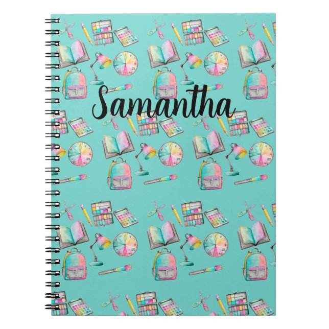 Personalized School Supplies Spiral Notebook  Anteckningsbok (Framsidan)