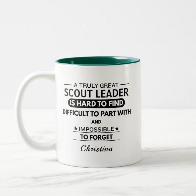 Personalized Scout Leader Appreciation Två-Tonad Mugg (Vänster)