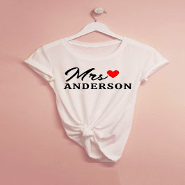 Personalized Script Marriage Monogram T Shirt