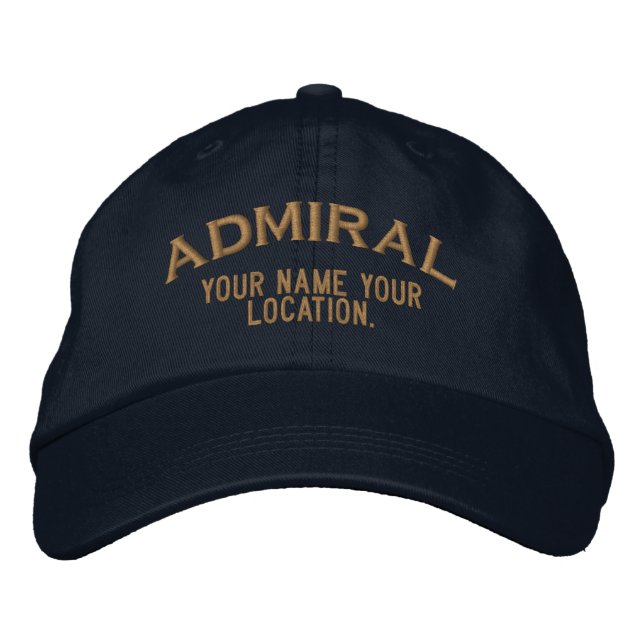 Personalized Sea Admiral Hat Broderad Keps (Framsida)