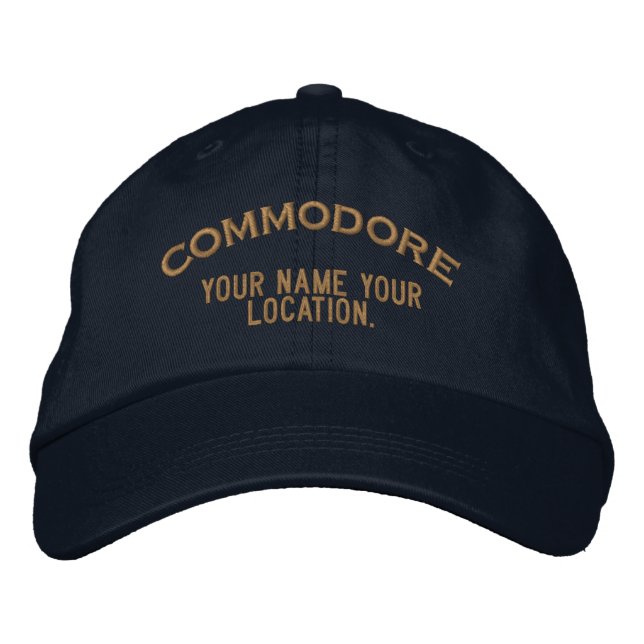 Personalized Sea Commodore Hat Broderad Keps (Framsida)