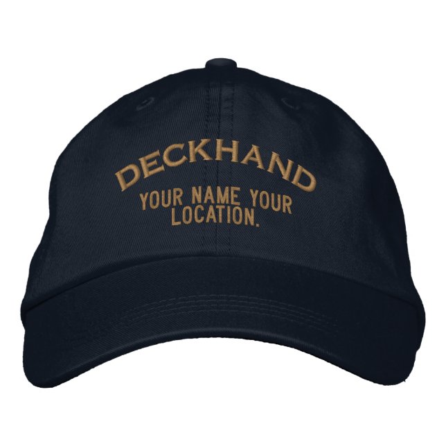 Personalized Sea Deckhand Hat Broderad Keps (Framsida)