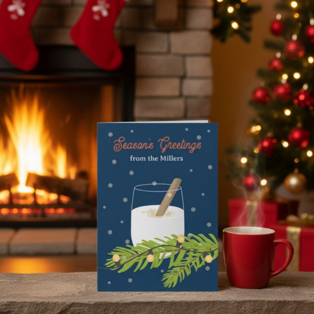 Personalized Season’s Greetings Card with Eggnog Inbjudningar (Skapare uppladdad)