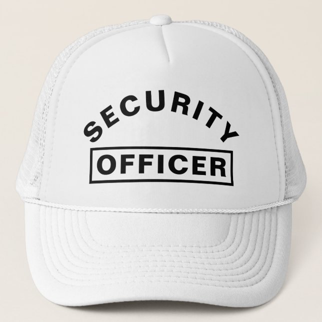 Personalized SECURITY OFFICER Text Statement White Keps (Framsida)