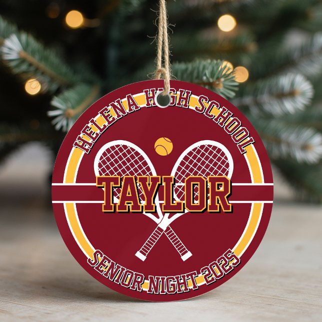 Personalized Senior Night Tennis High School Julgransprydnad Keramik (Skapare uppladdad)