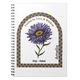Personalized September Birth Month Flower Notebook Anteckningsbok