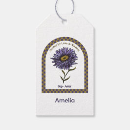 Personalized September Birth Month Flower Presentetikett