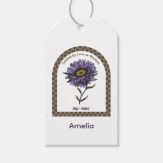 Personalized September Birth Month Flower Presentetikett