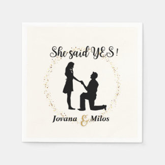 Personalized She said Yes Engagement Plate  Pappersservett