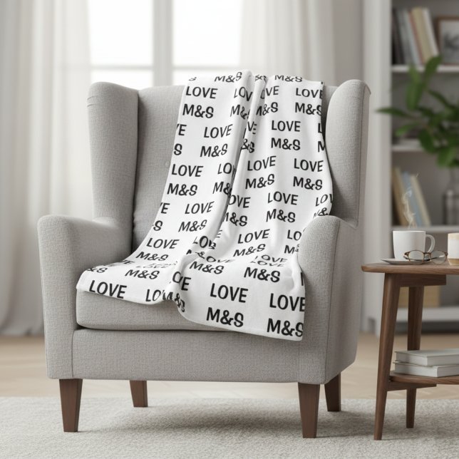 Personalized Sherpa Fleece Initial Blanket, Custom (Skapare uppladdad)