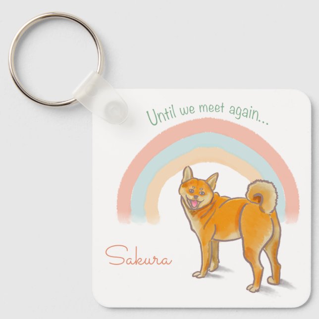 Personalized Shiba Inu Keychain – Name & Photo Nyckelring (Framsida)
