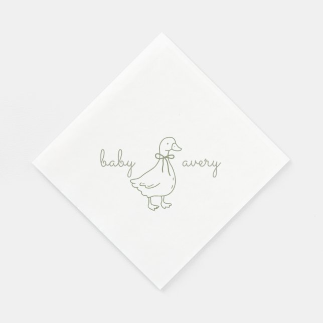 Personalized Silly Goose Baby Shower  Baby Shower Pappersservett (Hörn)
