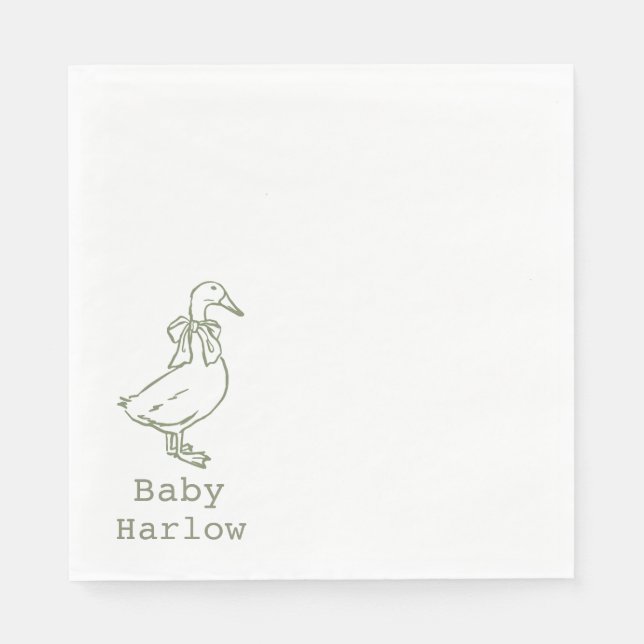 Personalized Silly Goose Baby Shower Pappersservett (Framsidan)