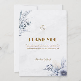 Personalized Simple Blue Flowers Wedding Tack Kort