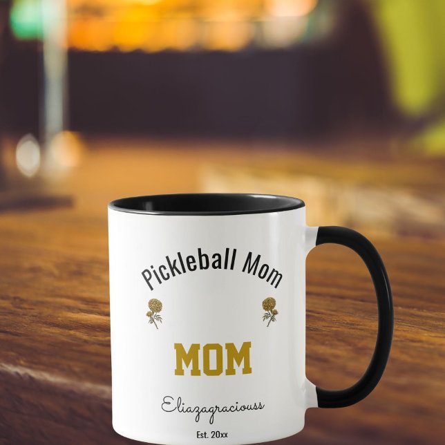 Personalized Simple Modern Pickleball Mom Gift  Mugg (Skapare uppladdad)