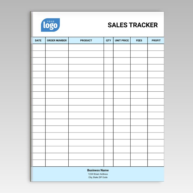 Personalized Small Business Sales Tracker Notepad Anteckningsblock (Skapare uppladdad)