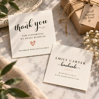 Personalized Small Business Thank You Square Card Fyrkantigt Visitkort