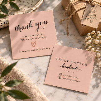 Personalized Small Business Thank You Square Card Fyrkantigt Visitkort