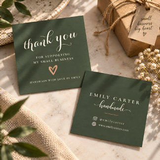 Personalized Small Business Thank You Square Card Fyrkantigt Visitkort