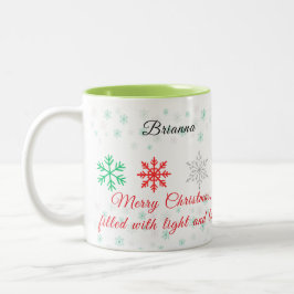 Personalized Snowflake Christmas Två-Tonad Mugg