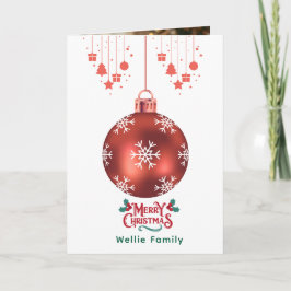 Personalized Snowflake Ornament Christmas Card Kort
