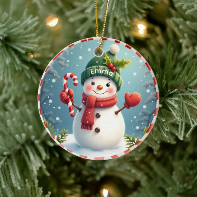 Personalized Snowman Christmas Acrylic Ornament (Träd)