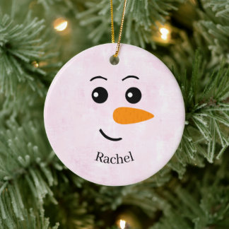 Personalized Snowman Name Julgransprydnad Keramik