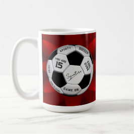 Personalized Soccer Ball Birthday  | Age Name Text Kaffemugg