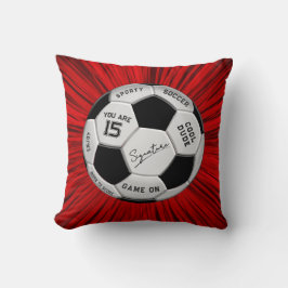 Personalized Soccer Ball Birthday | Age Name Text Kudde