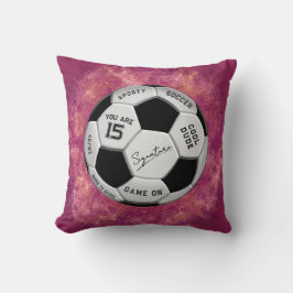 Personalized Soccer Ball Birthday  | Age Name Text Kudde