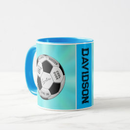 Personalized Soccer Ball Birthday  | Age Name Text Mugg