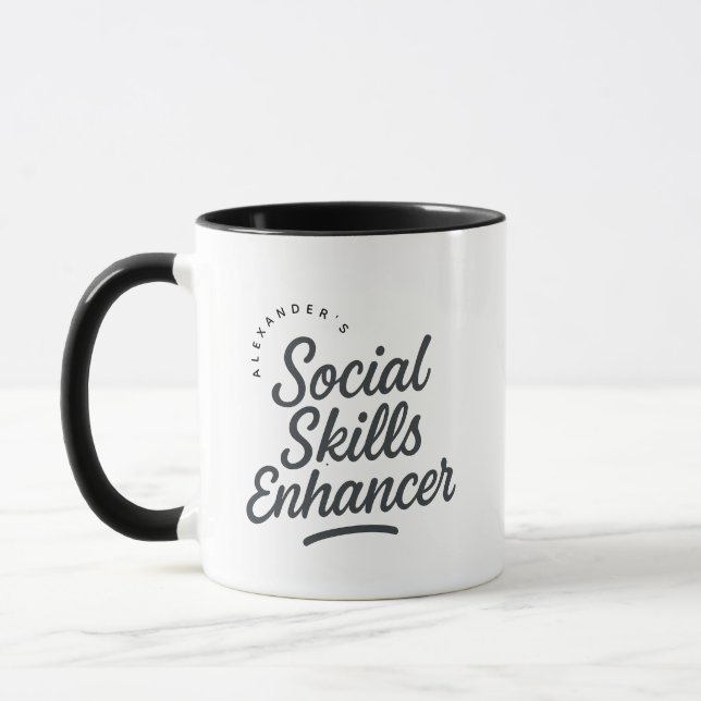 Personalized Social Skills Enhancer Gift Coffee Mugg (Vänster)
