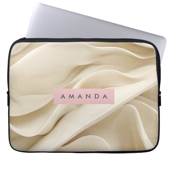 Personalized Soft Cream Abstract Minimal Flow  Laptop Fodral (Framsidan)