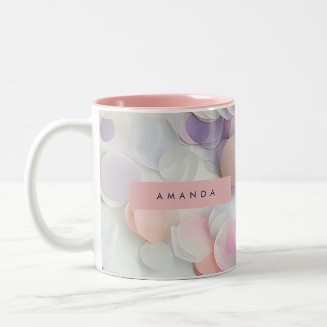 Personalized Soft Pastel Confetti Design Två-Tonad Mugg (Vänster)