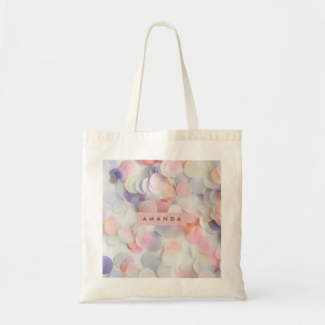 Personalized Soft Pastel Confetti Design Tygkasse (Framsidan)