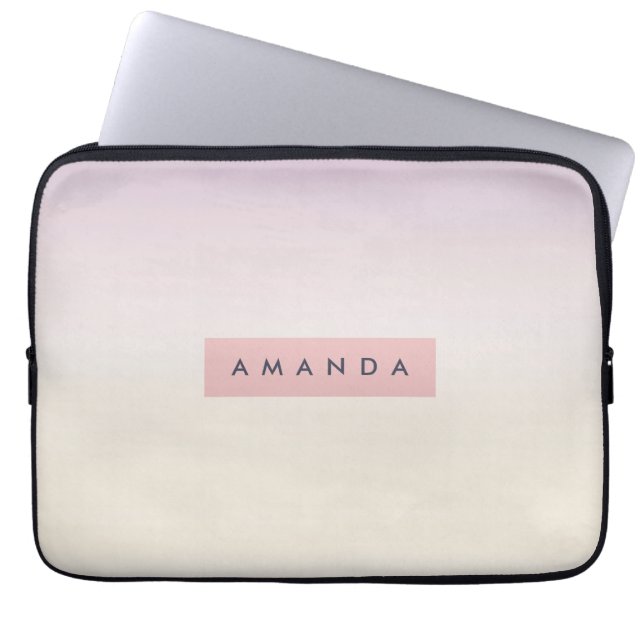 Personalized Soft Pastel Lavender Gradient Laptop Fodral (Framsidan)