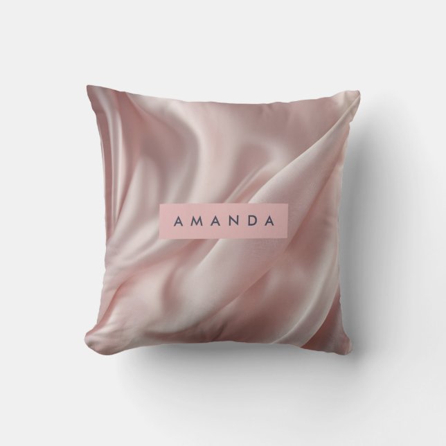 Personalized Soft Pastel Satin Elegance Kudde (Framsida)