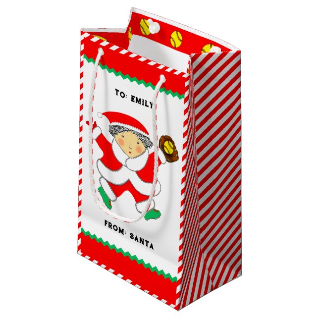 Personalized Softball Christmas Holiday (Framsidan Vinklad)