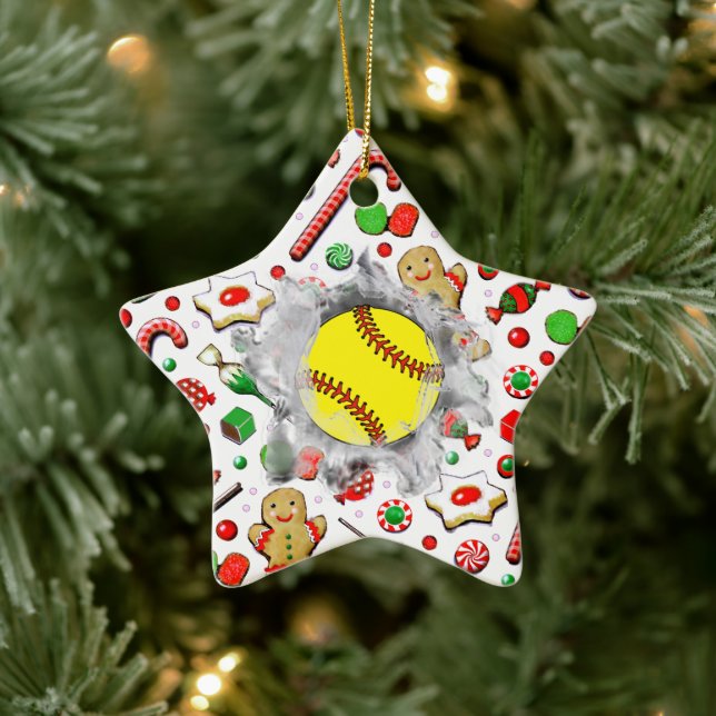 Personalized Softball Collectible Julgransprydnad Keramik (Träd)