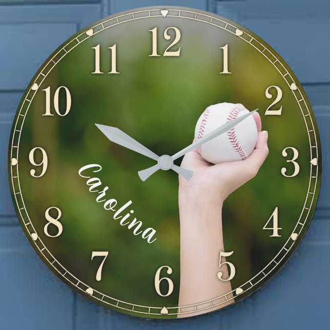 Personalized Softball Pitcher Custom Name  Stor Klocka (Skapare uppladdad)